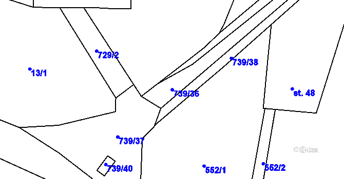 Parcela st. 739/36 v KÚ Maršov u Tábora, Katastrální mapa
