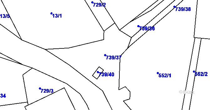 Parcela st. 739/37 v KÚ Maršov u Tábora, Katastrální mapa