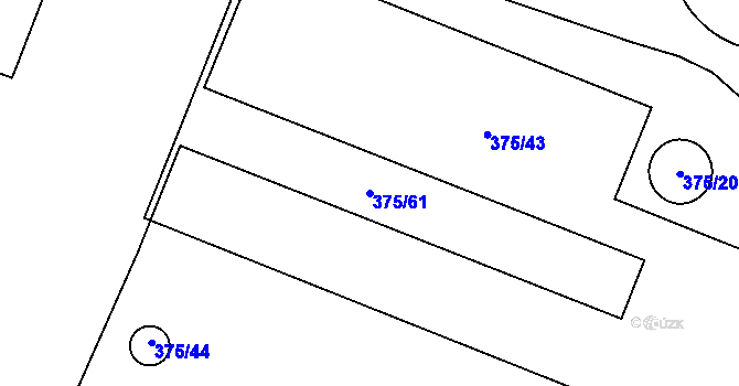 Parcela st. 375/61 v KÚ Maršov u Tábora, Katastrální mapa