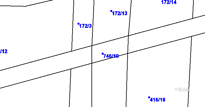 Parcela st. 746/10 v KÚ Obora u Maršova, Katastrální mapa