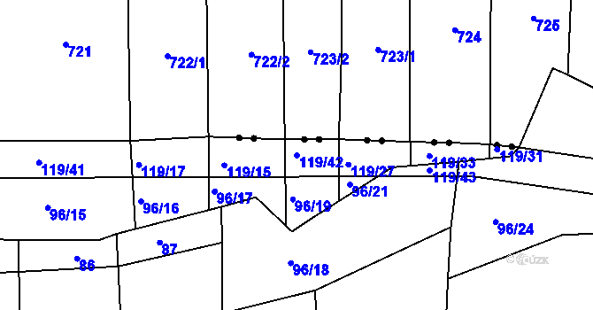 Parcela st. 119/42 v KÚ Obora u Maršova, Katastrální mapa