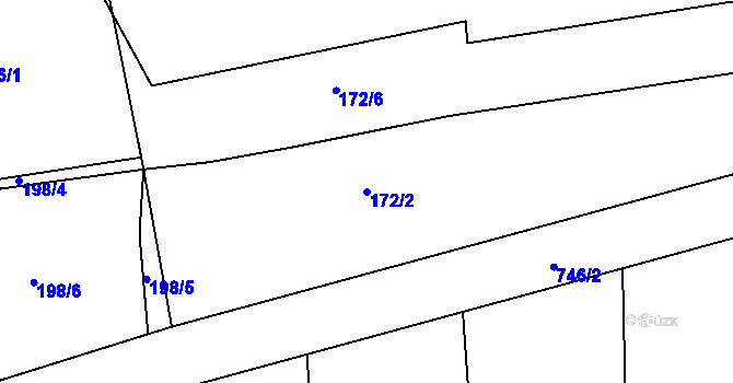 Parcela st. 172/2 v KÚ Obora u Maršova, Katastrální mapa