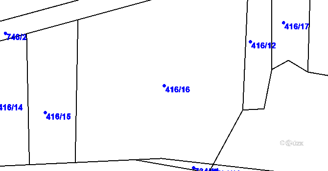Parcela st. 416/16 v KÚ Obora u Maršova, Katastrální mapa