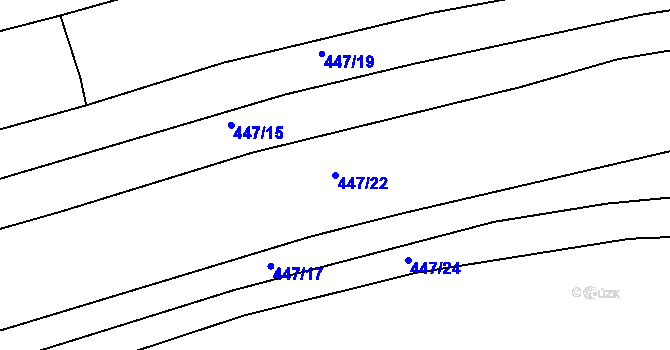 Parcela st. 447/22 v KÚ Obora u Maršova, Katastrální mapa