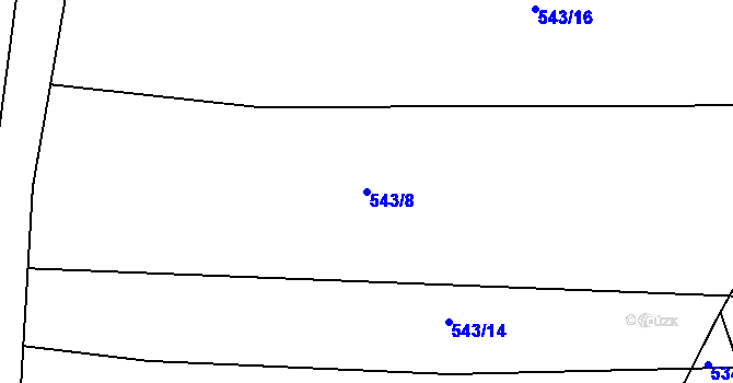 Parcela st. 543/8 v KÚ Obora u Maršova, Katastrální mapa
