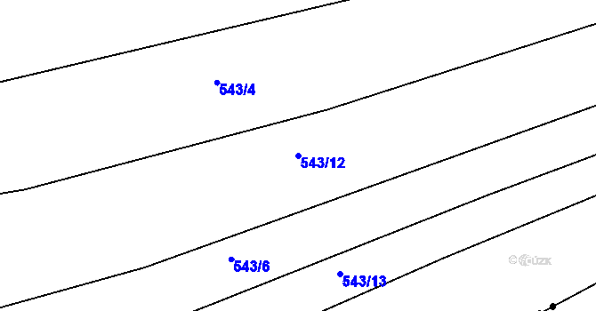 Parcela st. 543/12 v KÚ Obora u Maršova, Katastrální mapa