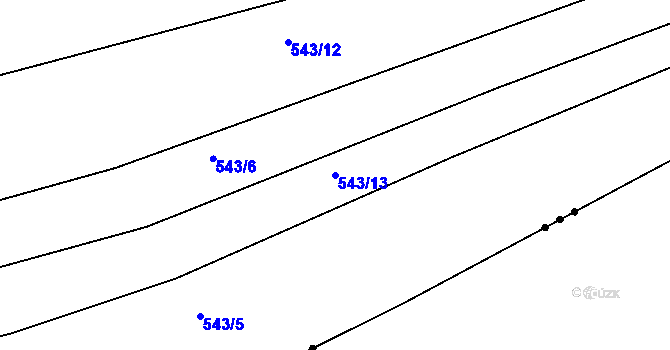 Parcela st. 543/13 v KÚ Obora u Maršova, Katastrální mapa