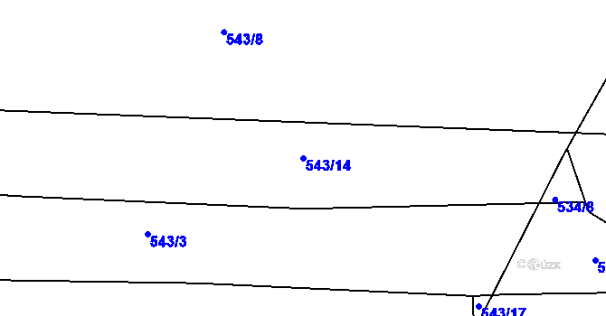 Parcela st. 543/14 v KÚ Obora u Maršova, Katastrální mapa