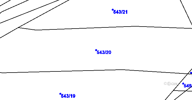 Parcela st. 543/20 v KÚ Obora u Maršova, Katastrální mapa