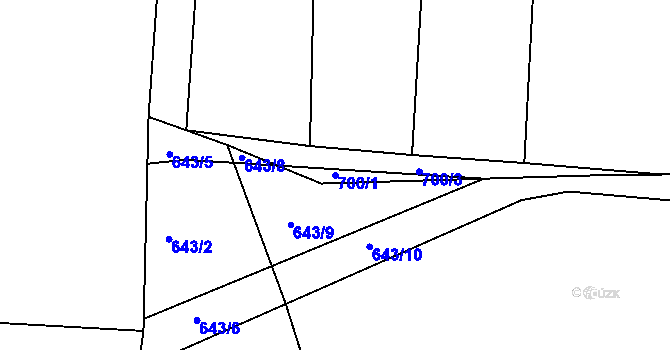 Parcela st. 700/1 v KÚ Obora u Maršova, Katastrální mapa