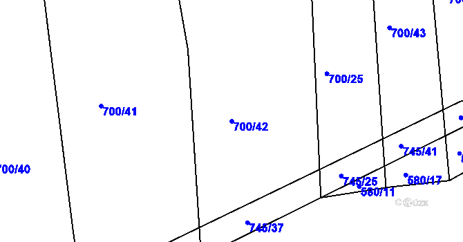 Parcela st. 700/42 v KÚ Obora u Maršova, Katastrální mapa