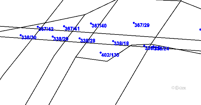 Parcela st. 402/130 v KÚ Zhoř u Tábora, Katastrální mapa