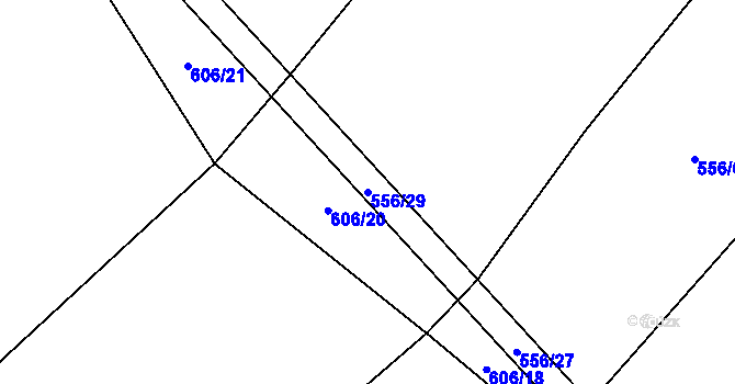 Parcela st. 556/29 v KÚ Zhoř u Tábora, Katastrální mapa