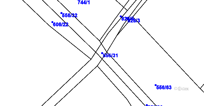 Parcela st. 556/31 v KÚ Zhoř u Tábora, Katastrální mapa