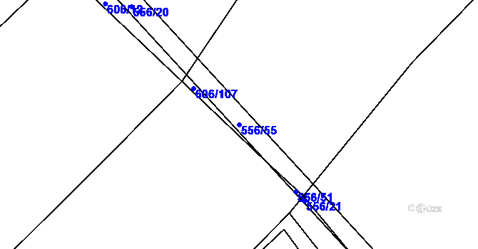 Parcela st. 556/55 v KÚ Zhoř u Tábora, Katastrální mapa