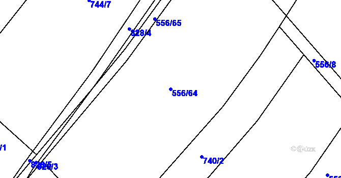 Parcela st. 556/64 v KÚ Zhoř u Tábora, Katastrální mapa