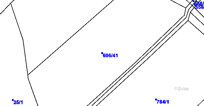 Parcela st. 606/41 v KÚ Zhoř u Tábora, Katastrální mapa