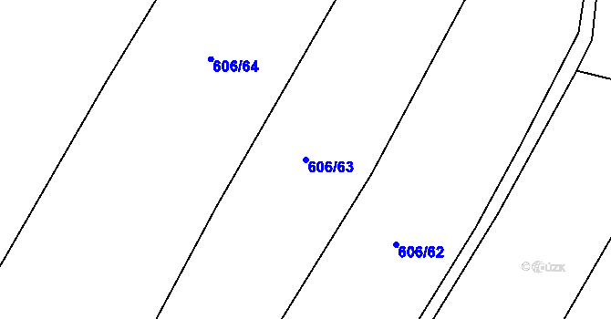 Parcela st. 606/63 v KÚ Zhoř u Tábora, Katastrální mapa