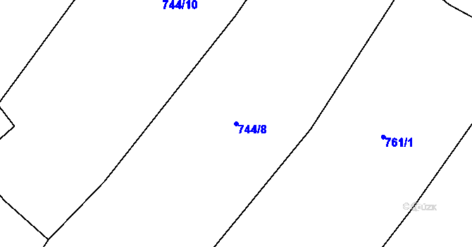 Parcela st. 744/8 v KÚ Zhoř u Tábora, Katastrální mapa