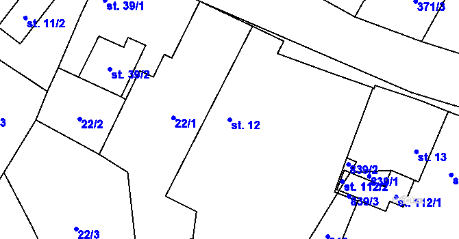 Parcela st. 12 v KÚ Zhoř u Tábora, Katastrální mapa