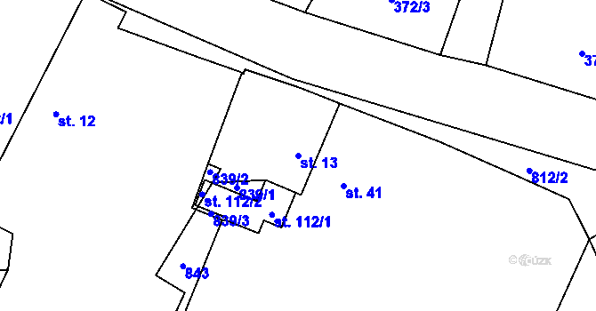 Parcela st. 13 v KÚ Zhoř u Tábora, Katastrální mapa