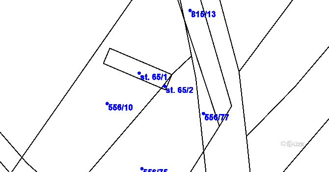 Parcela st. 65/2 v KÚ Zhoř u Tábora, Katastrální mapa