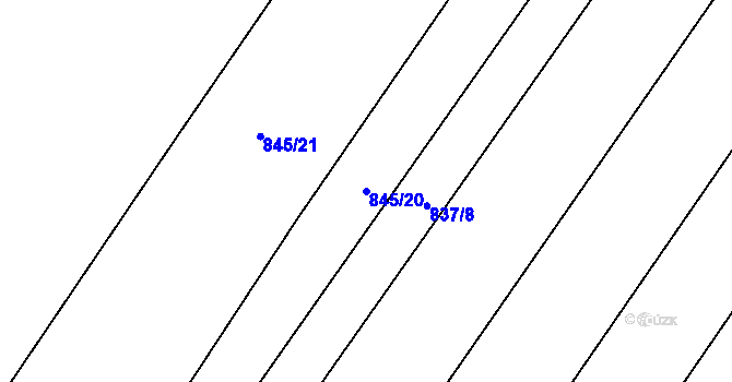 Parcela st. 845/20 v KÚ Maršov u Veverské Bítýšky, Katastrální mapa