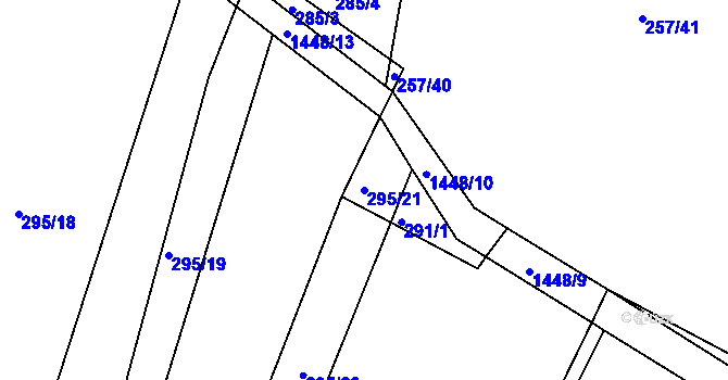 Parcela st. 295/21 v KÚ Maršov u Veverské Bítýšky, Katastrální mapa