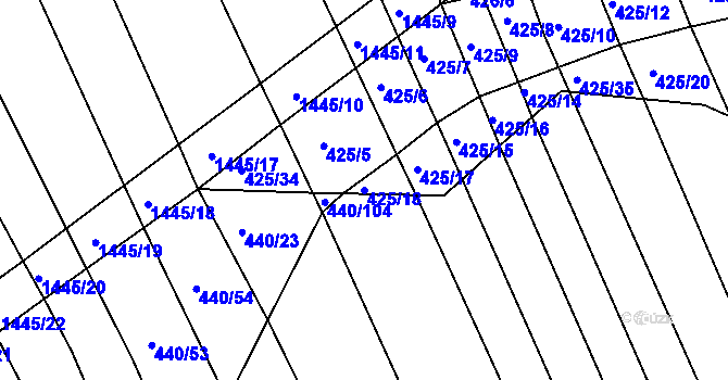 Parcela st. 425/18 v KÚ Maršov u Veverské Bítýšky, Katastrální mapa