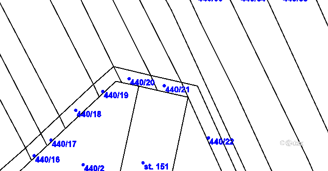 Parcela st. 440/21 v KÚ Maršov u Veverské Bítýšky, Katastrální mapa