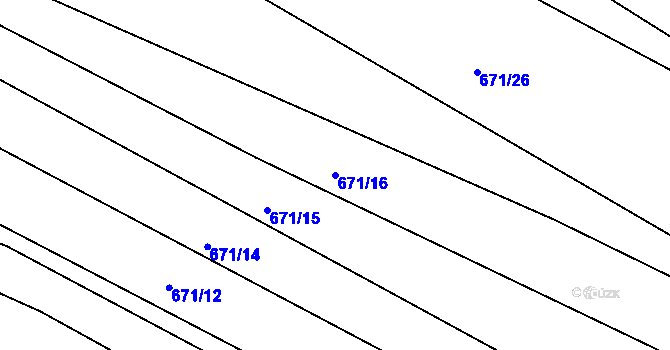 Parcela st. 671/16 v KÚ Maršov u Veverské Bítýšky, Katastrální mapa