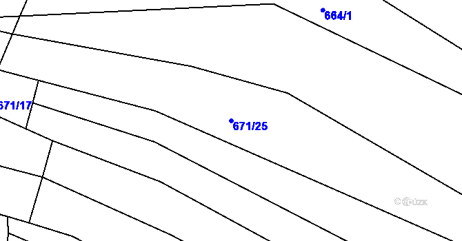 Parcela st. 671/25 v KÚ Maršov u Veverské Bítýšky, Katastrální mapa