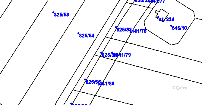 Parcela st. 825/34 v KÚ Maršov u Veverské Bítýšky, Katastrální mapa