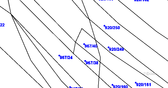 Parcela st. 967/40 v KÚ Maršov u Veverské Bítýšky, Katastrální mapa