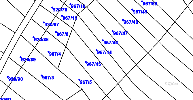 Parcela st. 967/44 v KÚ Maršov u Veverské Bítýšky, Katastrální mapa