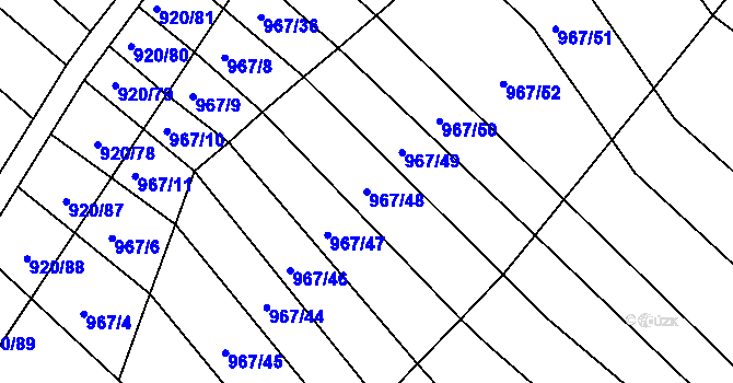 Parcela st. 967/48 v KÚ Maršov u Veverské Bítýšky, Katastrální mapa