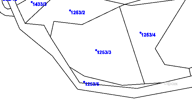 Parcela st. 1253/3 v KÚ Maršov u Veverské Bítýšky, Katastrální mapa