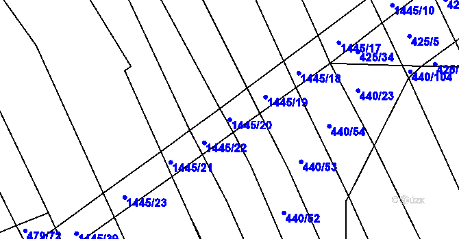 Parcela st. 1445/20 v KÚ Maršov u Veverské Bítýšky, Katastrální mapa