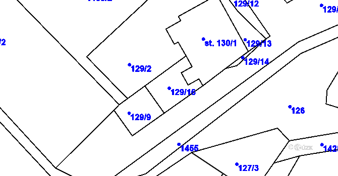 Parcela st. 129/16 v KÚ Maršov u Veverské Bítýšky, Katastrální mapa
