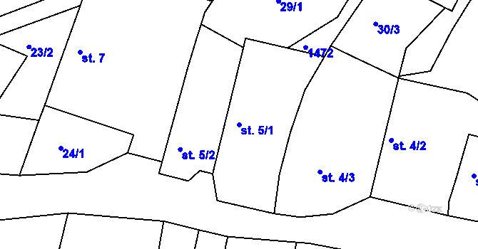 Parcela st. 5/1 v KÚ Maršov u Veverské Bítýšky, Katastrální mapa