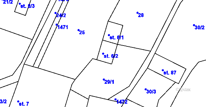 Parcela st. 6/2 v KÚ Maršov u Veverské Bítýšky, Katastrální mapa