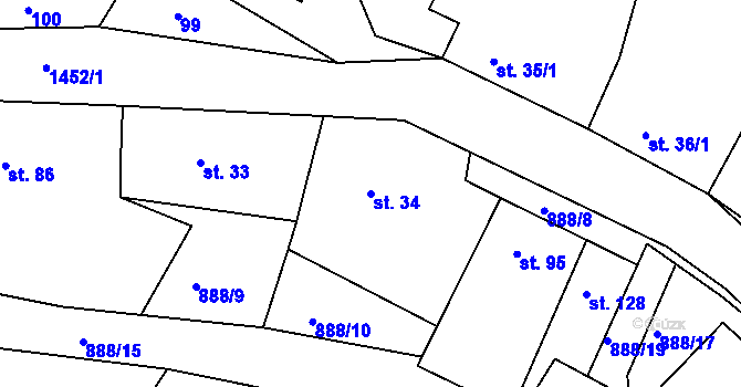 Parcela st. 34 v KÚ Maršov u Veverské Bítýšky, Katastrální mapa
