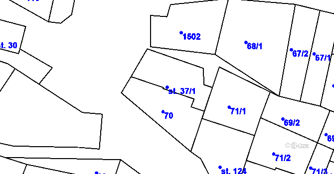 Parcela st. 37/1 v KÚ Maršov u Veverské Bítýšky, Katastrální mapa