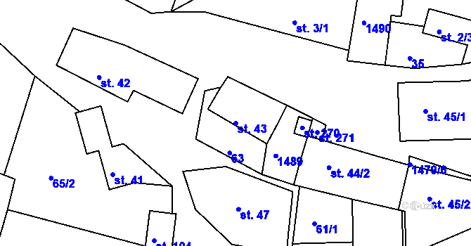 Parcela st. 43 v KÚ Maršov u Veverské Bítýšky, Katastrální mapa