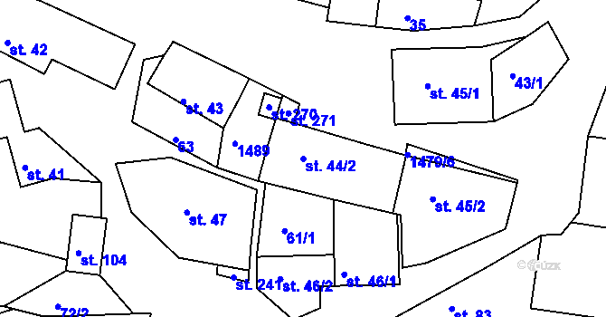 Parcela st. 44/2 v KÚ Maršov u Veverské Bítýšky, Katastrální mapa