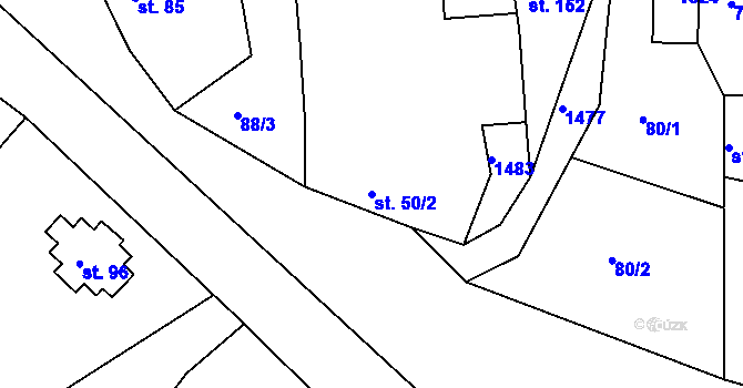 Parcela st. 50/2 v KÚ Maršov u Veverské Bítýšky, Katastrální mapa