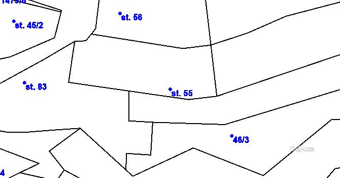 Parcela st. 55 v KÚ Maršov u Veverské Bítýšky, Katastrální mapa