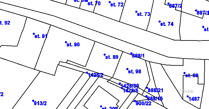 Parcela st. 89 v KÚ Maršov u Veverské Bítýšky, Katastrální mapa