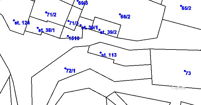 Parcela st. 113 v KÚ Maršov u Veverské Bítýšky, Katastrální mapa