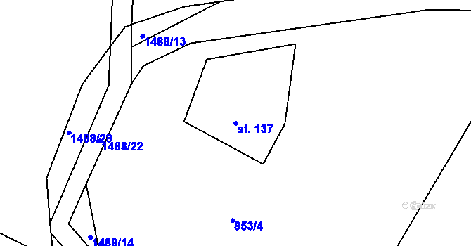 Parcela st. 137 v KÚ Maršov u Veverské Bítýšky, Katastrální mapa